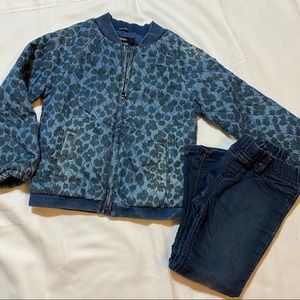 BabyGap denim quilted bomber jacket and jeggings